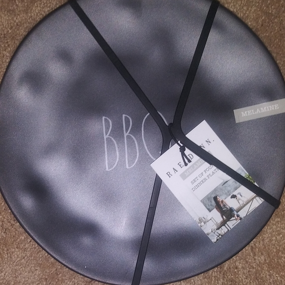 Rae Dunn black BBQ plates